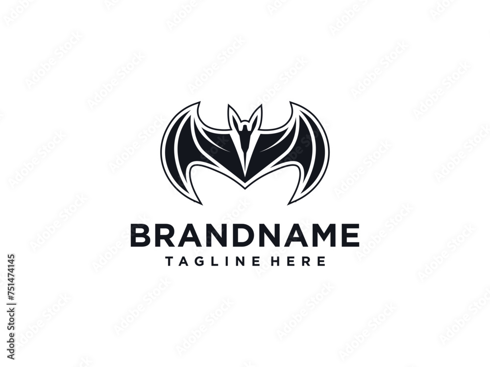 bat wings vector logo design template, sharp icon, night sign, halloween symbol, vector illustration
