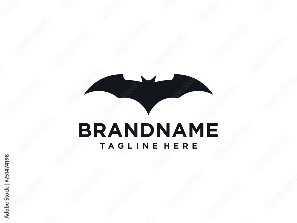 Naklejka premium bat wings vector logo design template, sharp icon, night sign, halloween symbol, vector illustration