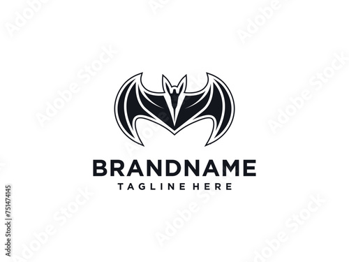 bat wings vector logo design template, sharp icon, night sign, halloween symbol, vector illustration