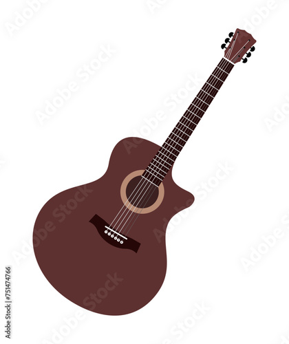 Guitar, musical instrument, melody, illustration vector design