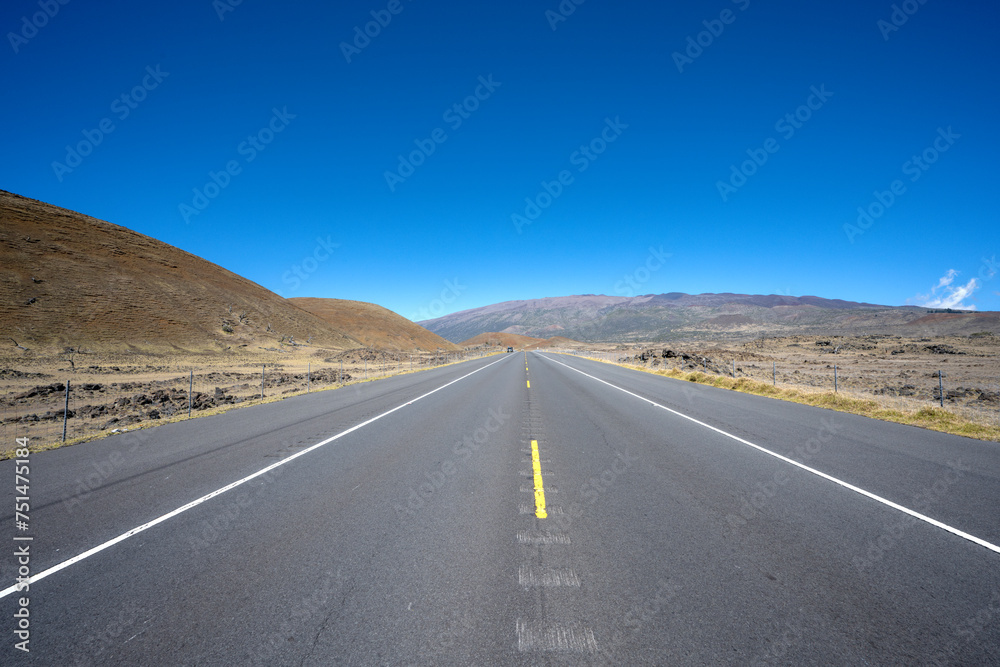 Obraz na plátně Hawaii’s Saddle Road traverses the width of the Big Island near Mauna Kea