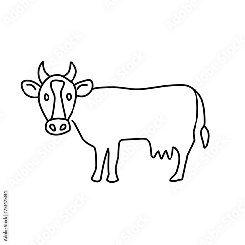 Cow animal line icon