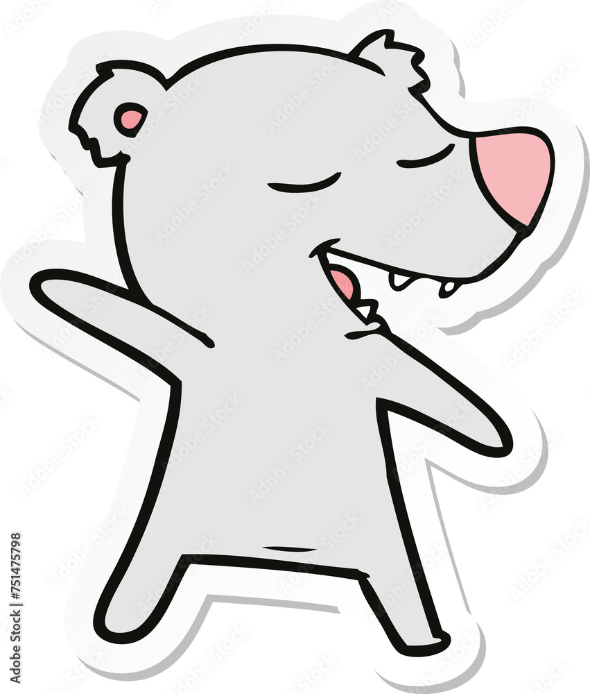 sticker of a cartoon bear sticker of a cartoon bear