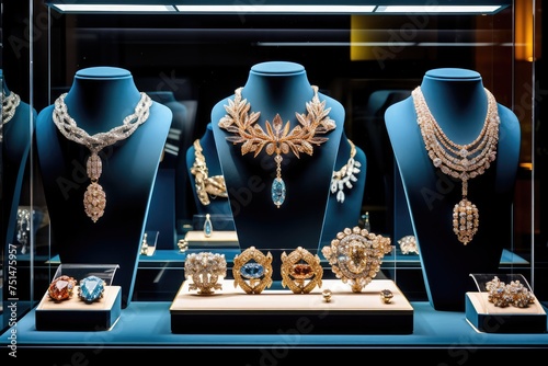 Jewelry Store Showcase, Luxury Retail Store Window Display Showcase, Jewelry Diamond Rings