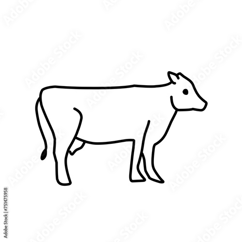 Cow animal line icon