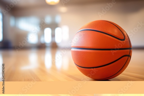 a basketball on a wooden floor