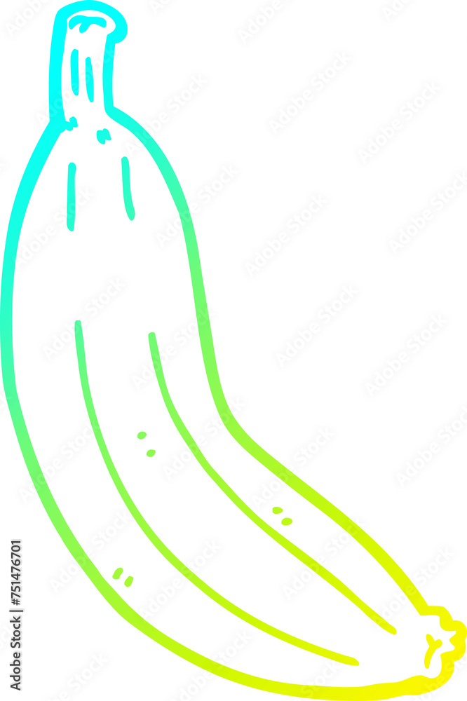 cold gradient line drawing cartoon banana cold gradient line drawing cartoon banana