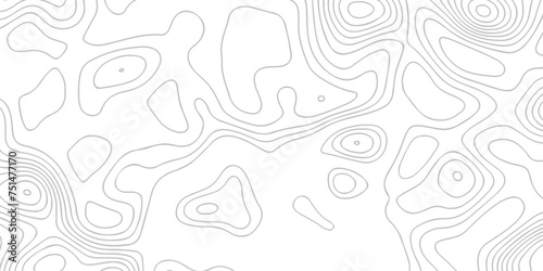 Topographic map background geographic line map with seamless ornament design. The black on white contours vector topography stylized height of the lines map.