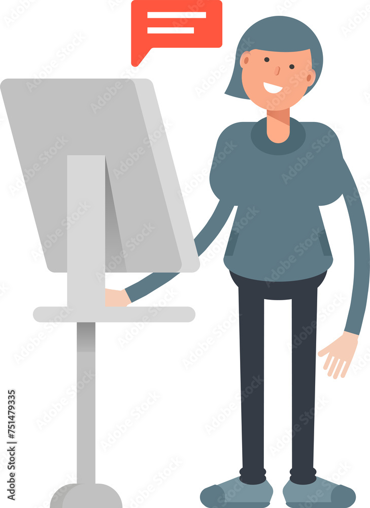 Woman Character Working on Computer
Woman Character Working on Computer