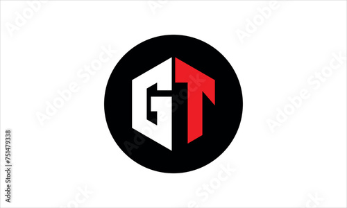 GT initial letter polygon icon gaming logo design vector template. batman logo, sports logo, monogram, falcon, war game, symbol, playing logo, abstract, fighting, typography, icon, minimal, premier 