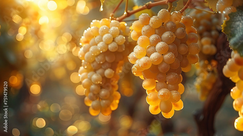 Bunches of golden grapes at the winery © Mahi