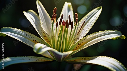 Lilies Close-Up Shots Capturing Beauty with Sunshine and Gorgeous Blur Background Garden View photo