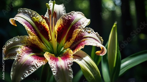 Lilies Close-Up Shots Capturing Beauty with Sunshine and Gorgeous Blur Background Garden View photo