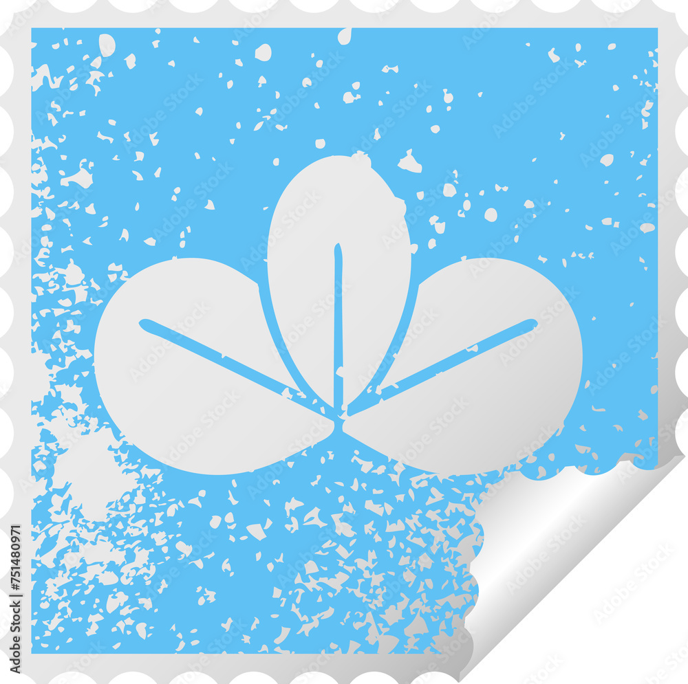 distressed square peeling sticker symbol autumn leaf distressed square peeling sticker symbol autumn leaf