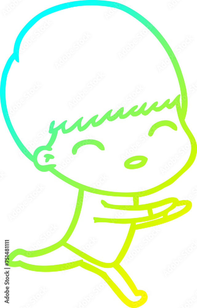 cold gradient line drawing happy cartoon boy cold gradient line drawing happy cartoon boy