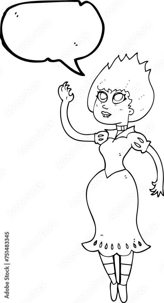 speech bubble cartoon vampire girl speech bubble cartoon vampire girl