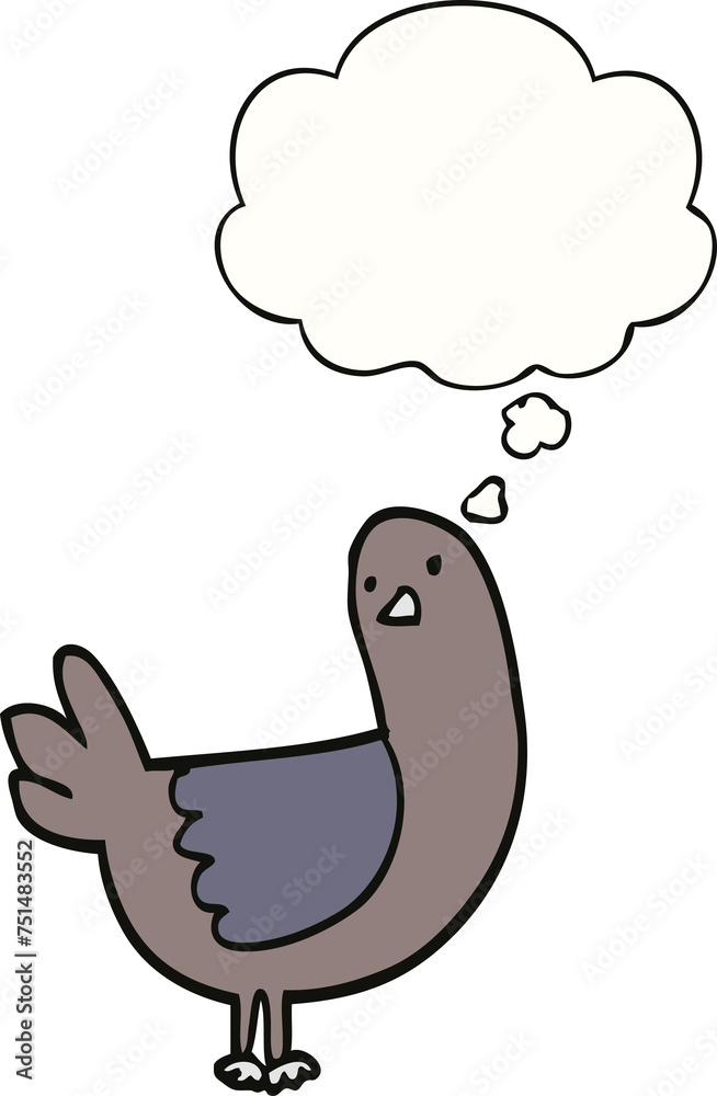 cartoon pigeon and thought bubble cartoon pigeon and thought bubble