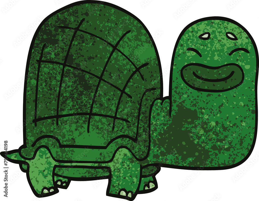 Fototapeta premium cartoon doodle happy turtle