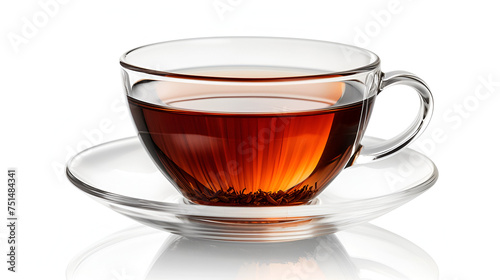 A Cup of Tea Isolated on a White Background, Perfect for Tea Time and Relaxation. Generative Ai