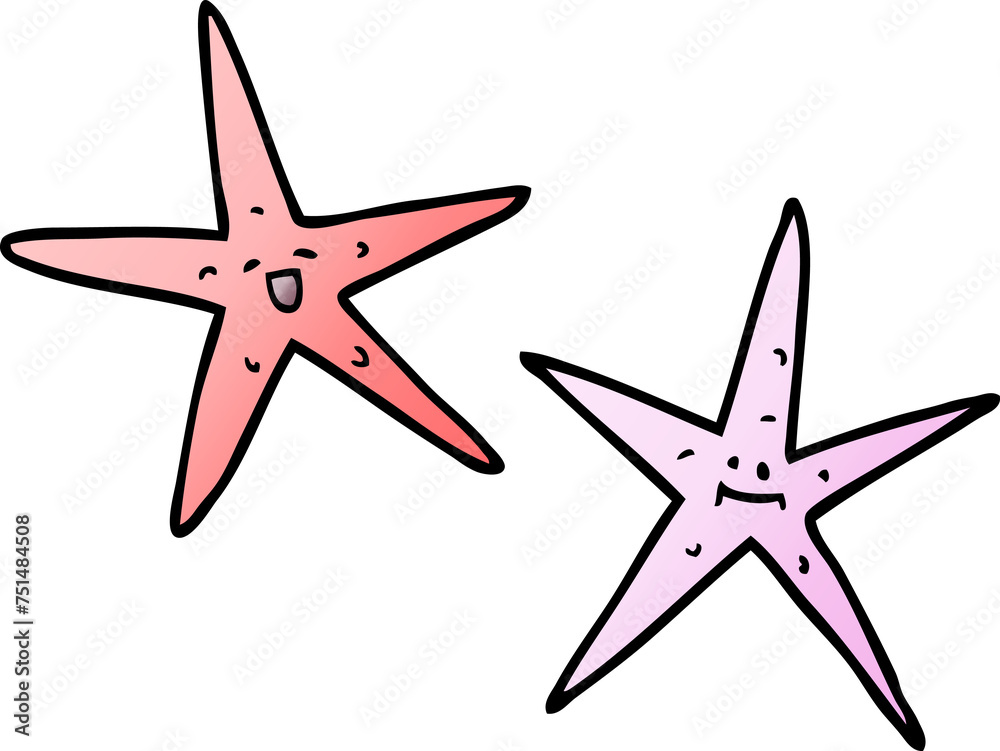 Fototapeta premium cartoon doodle star fish