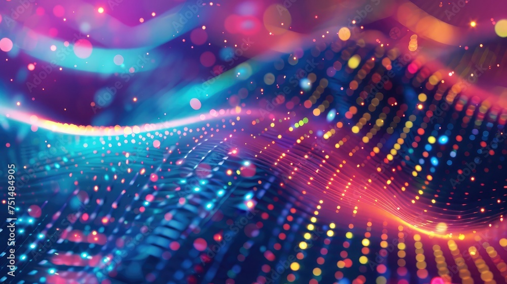 Naklejka premium Colorful motion elements with neon led illumination. Abstract futuristic background.