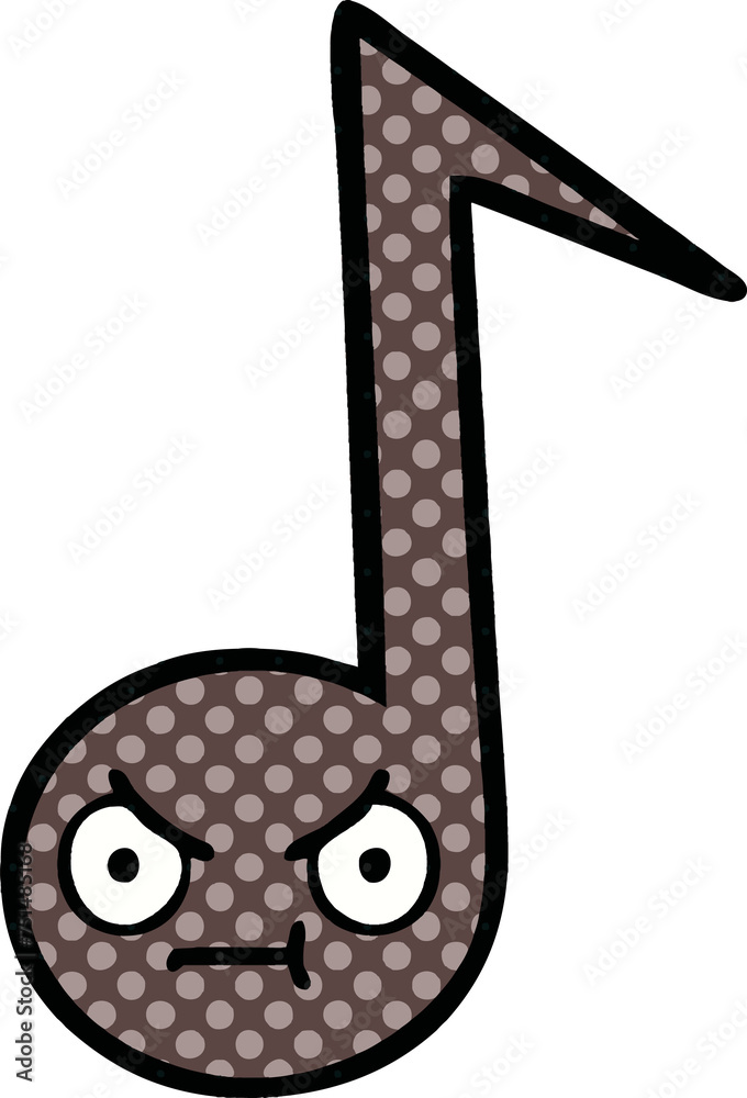 comic book style cartoon musical note comic book style cartoon musical note