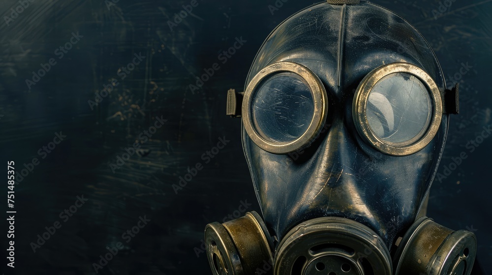 fine image of classic british army gas mask - obrazy, fototapety, plakaty 