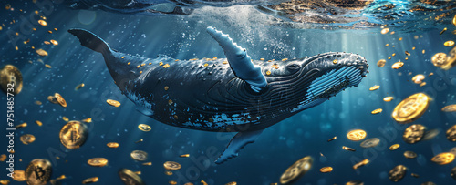 The whale snatched up the many cryptocurrency coins that fell © jiratip