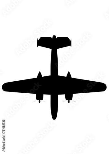 B-25 爆撃機 North American B-25 Mitchell tokyo bomber WWII WW2 US silhouette