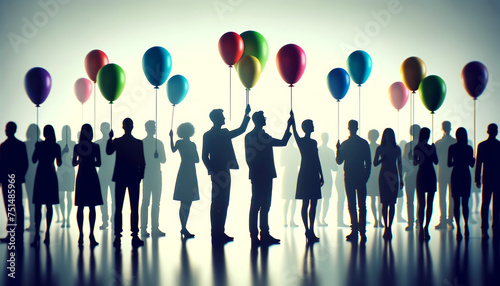 Unity in Diversity: Colorful Balloons and Silhouettes