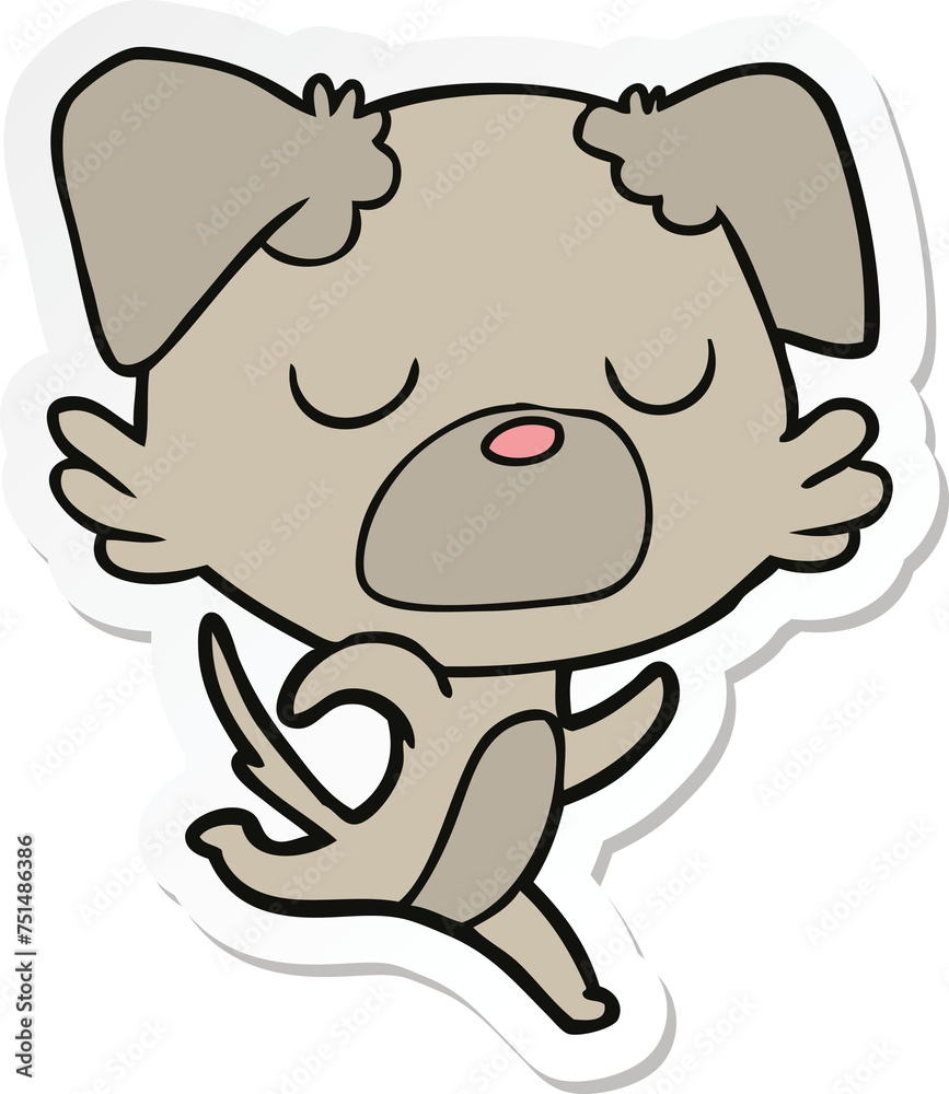 Fototapeta premium sticker of a cartoon dog