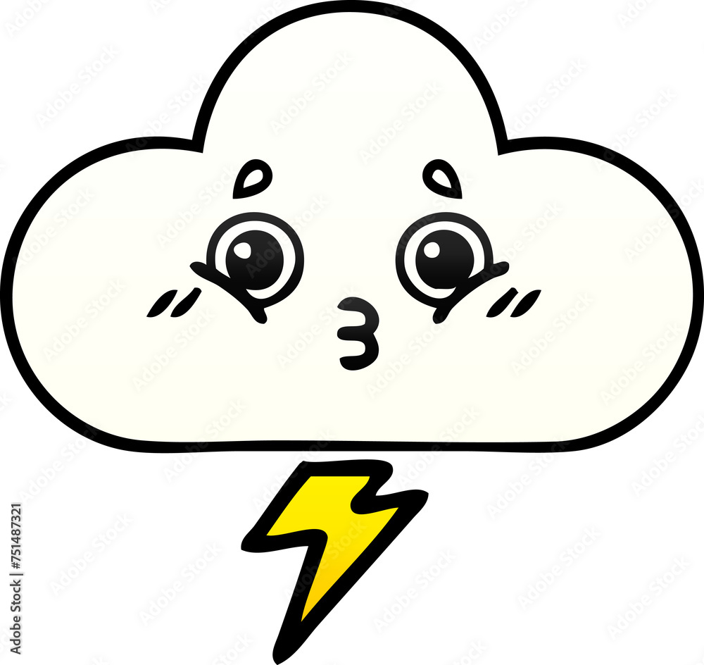 gradient shaded cartoon storm cloud gradient shaded cartoon storm cloud