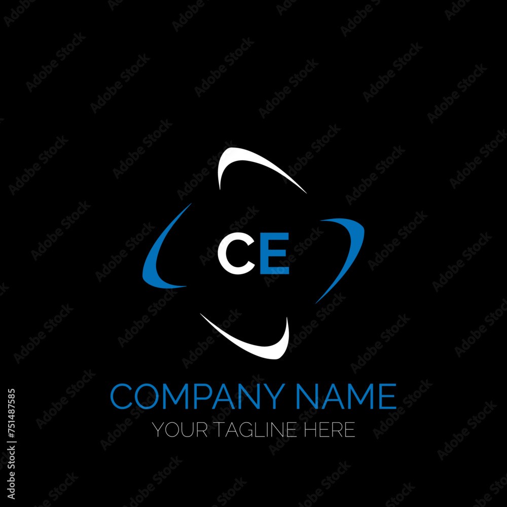 CE letter logo creative design. CE unique design. CE creative initials letter logo concept. CE letter logo design on black background.