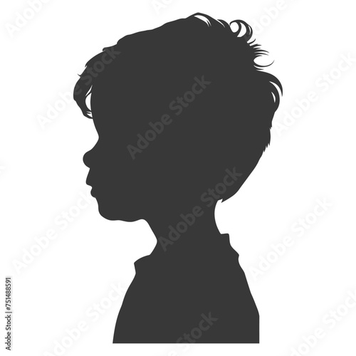 Silhouette caucasian boy black color only