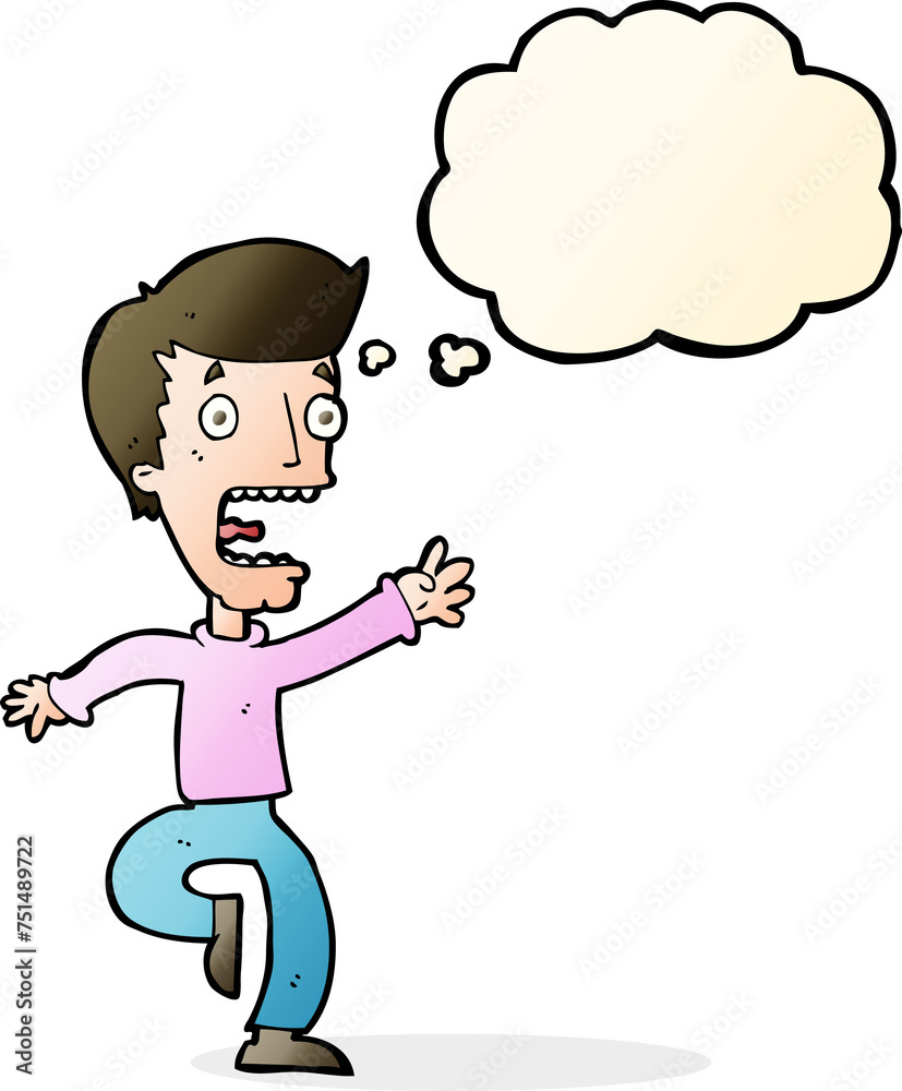 cartoon terrified man with thought bubble cartoon terrified man with thought bubble
