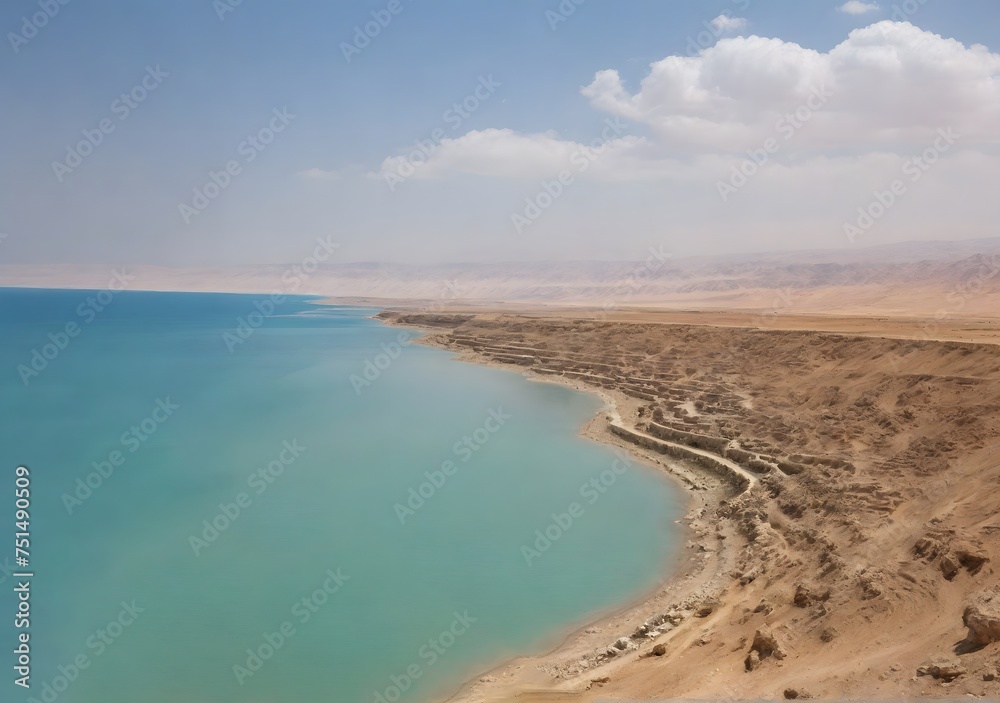 View of Dead sea coastline