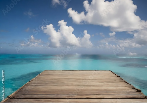 Caribbean sea and wooden platform