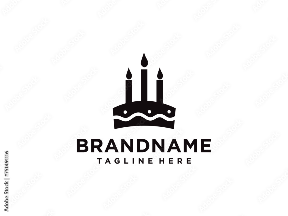 Fototapeta premium Cake logo, Cakes and Bakery icon logo design, food vector, bread vector, and symbol and icon food