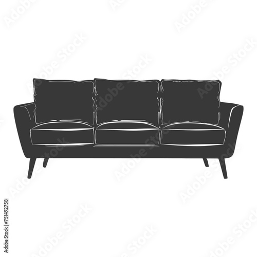 Silhouette Scandinavian sofa black color only