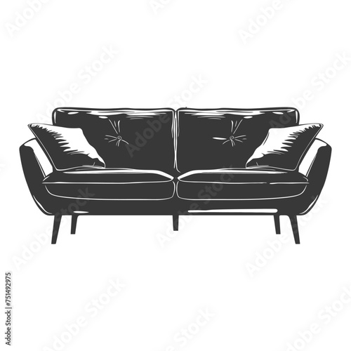 Silhouette Scandinavian sofa black color only