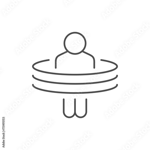 Personal comfort zone line icon