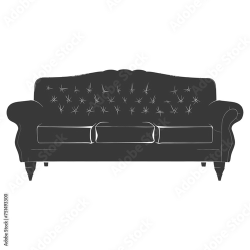 Silhouette Scandinavian sofa black color only