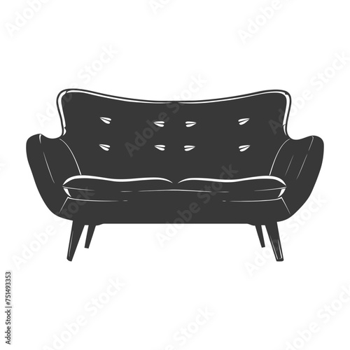 Silhouette Scandinavian sofa black color only