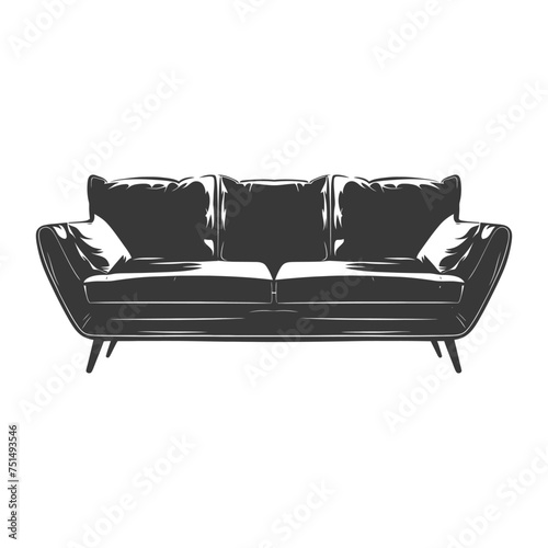 Silhouette Scandinavian sofa black color only