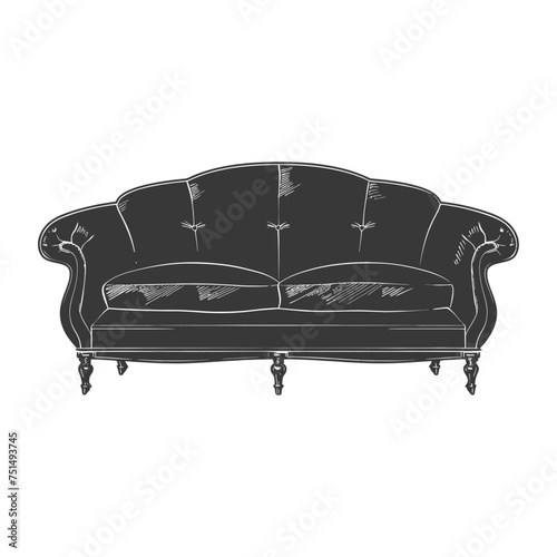 Silhouette Scandinavian sofa black color only