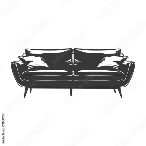 Silhouette Scandinavian sofa black color only
