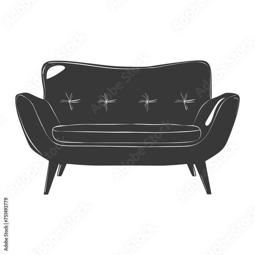 Silhouette Scandinavian sofa black color only