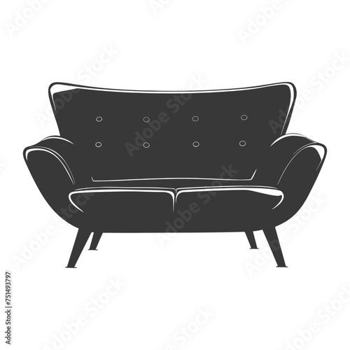 Silhouette Scandinavian sofa black color only