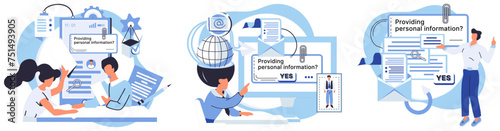 Personal information vector illustration. Advanced technology is essential for securing personal data in digital realm Personal information metaphors can convey fragility digital privacy Safe networks photo