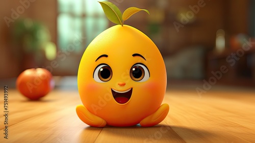 Cute cartoon mango character